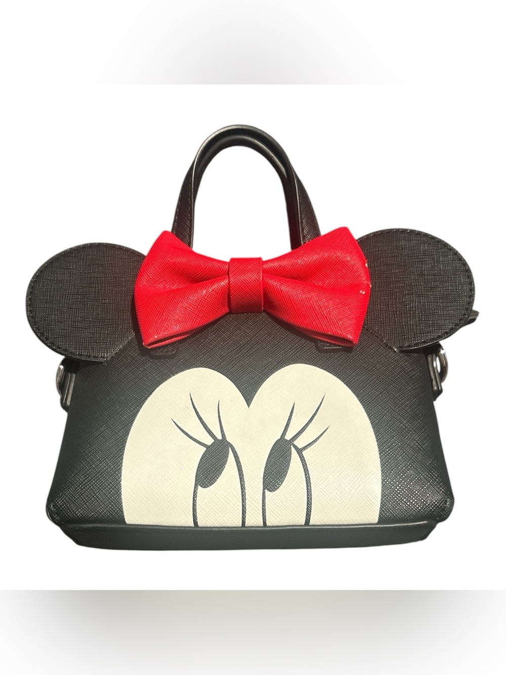 Loungefly Minnie Black Bag with Red Bow and Character Ears